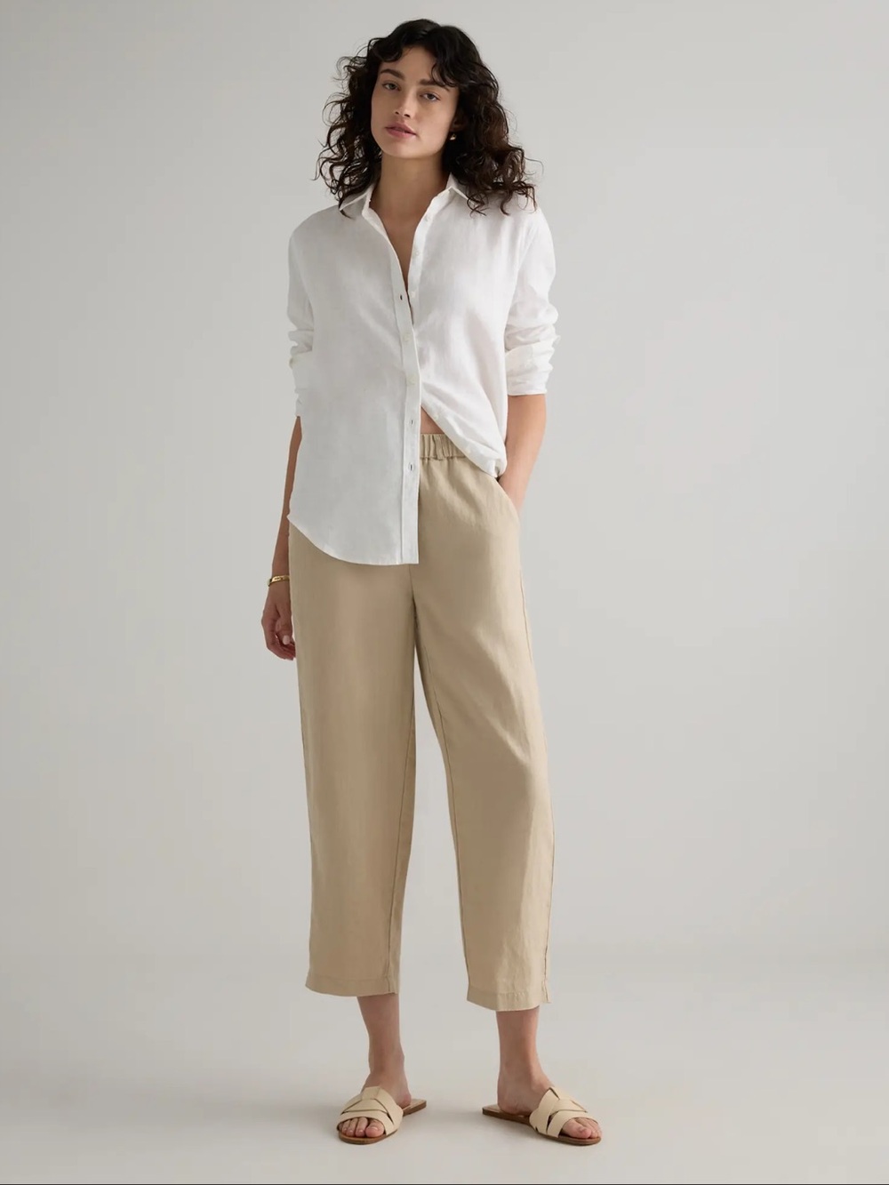 NWT Quince 100% European Linen Pants in Driftwood